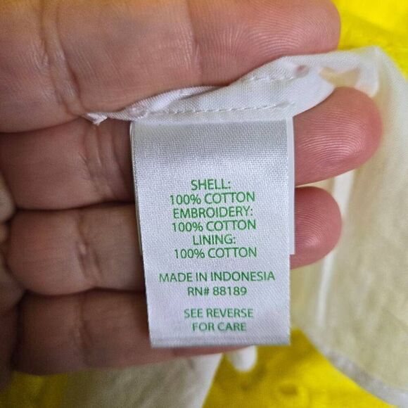 Lilly Pulitzer Mariella Dress Floral Scallop Eyelet Yellow Size 0 - Picture 12 of 12